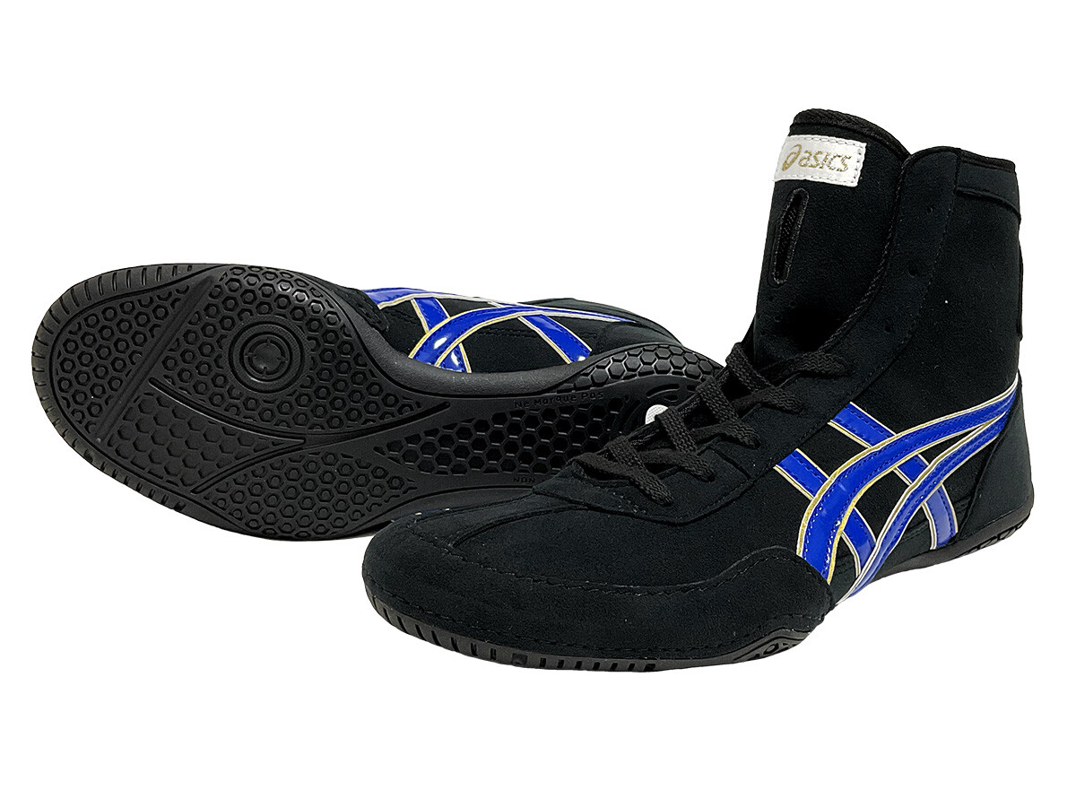 ASICS Wrestling Boxing Shoes 1083A001 EX-EO TWR900 Black Royal Blue Gold