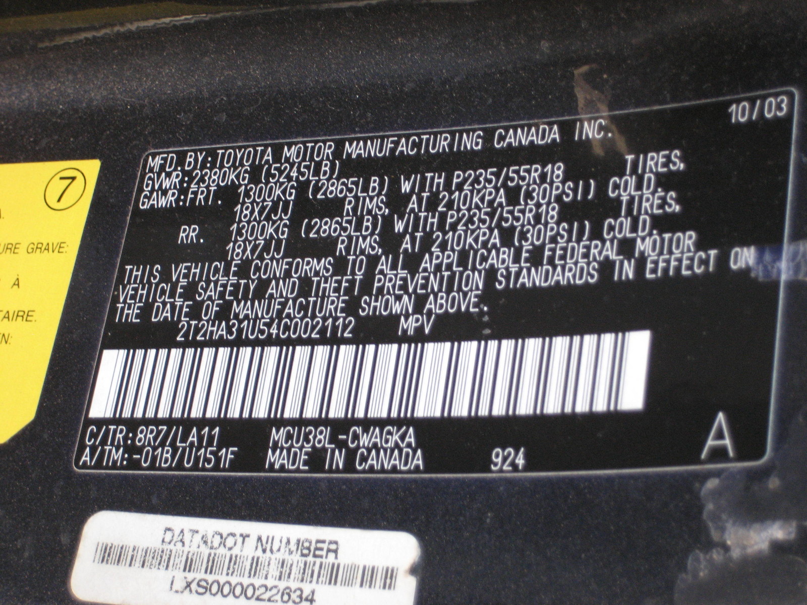LEXUS Rx330 MIRROR CONTROL 89430-0E020 RIGHT 04 05 06 OEM