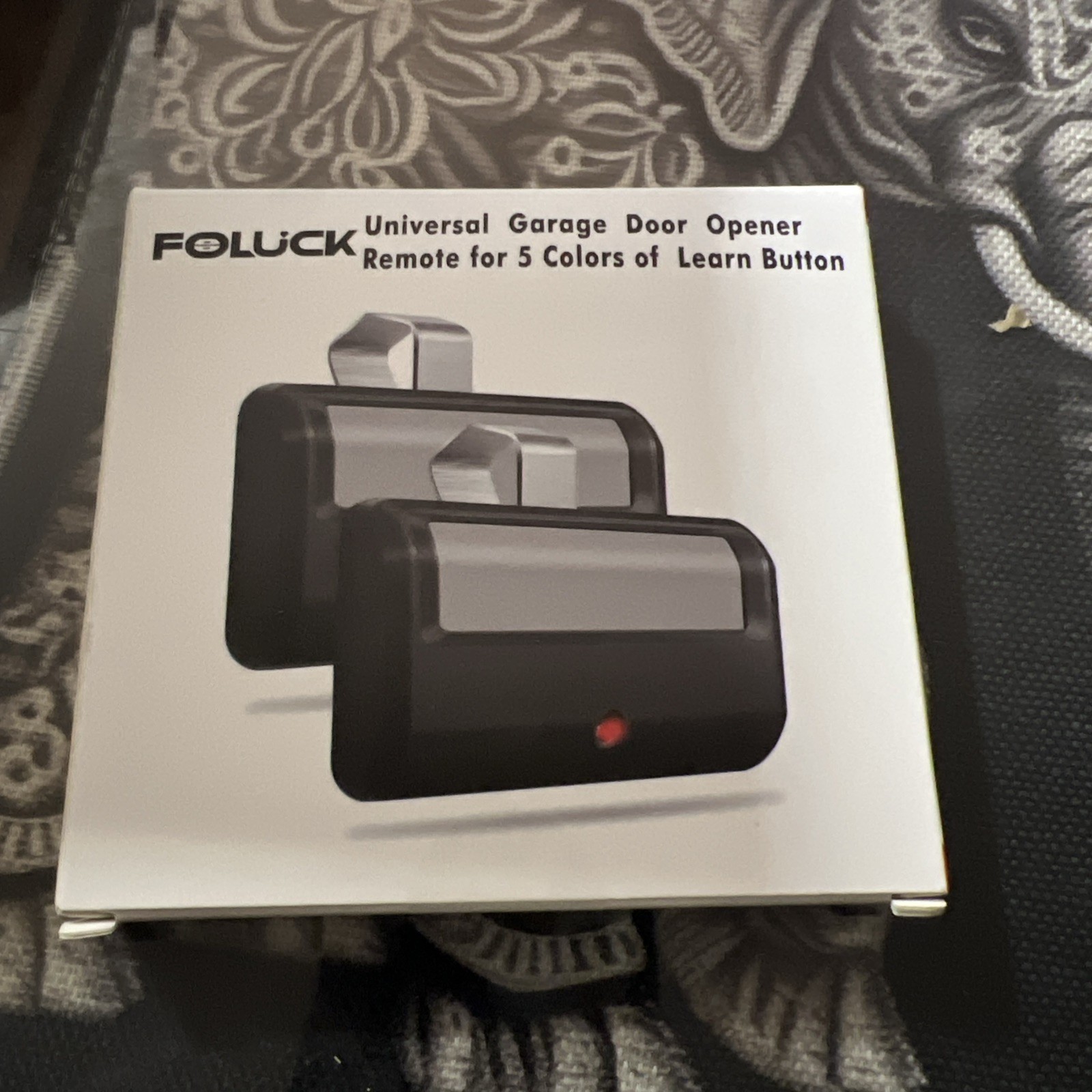 Foluck Universal Garage Door Opener Remote For 5 Colors Learn Buttons Open Box