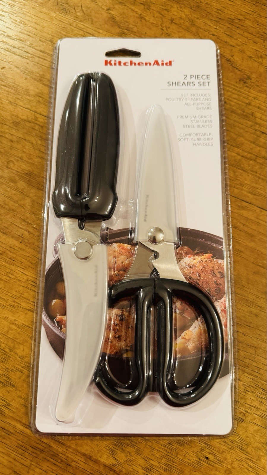 KitchenAid 2 Piece Shears Set Poultry & All Purpose Kitchen Scissors Black New