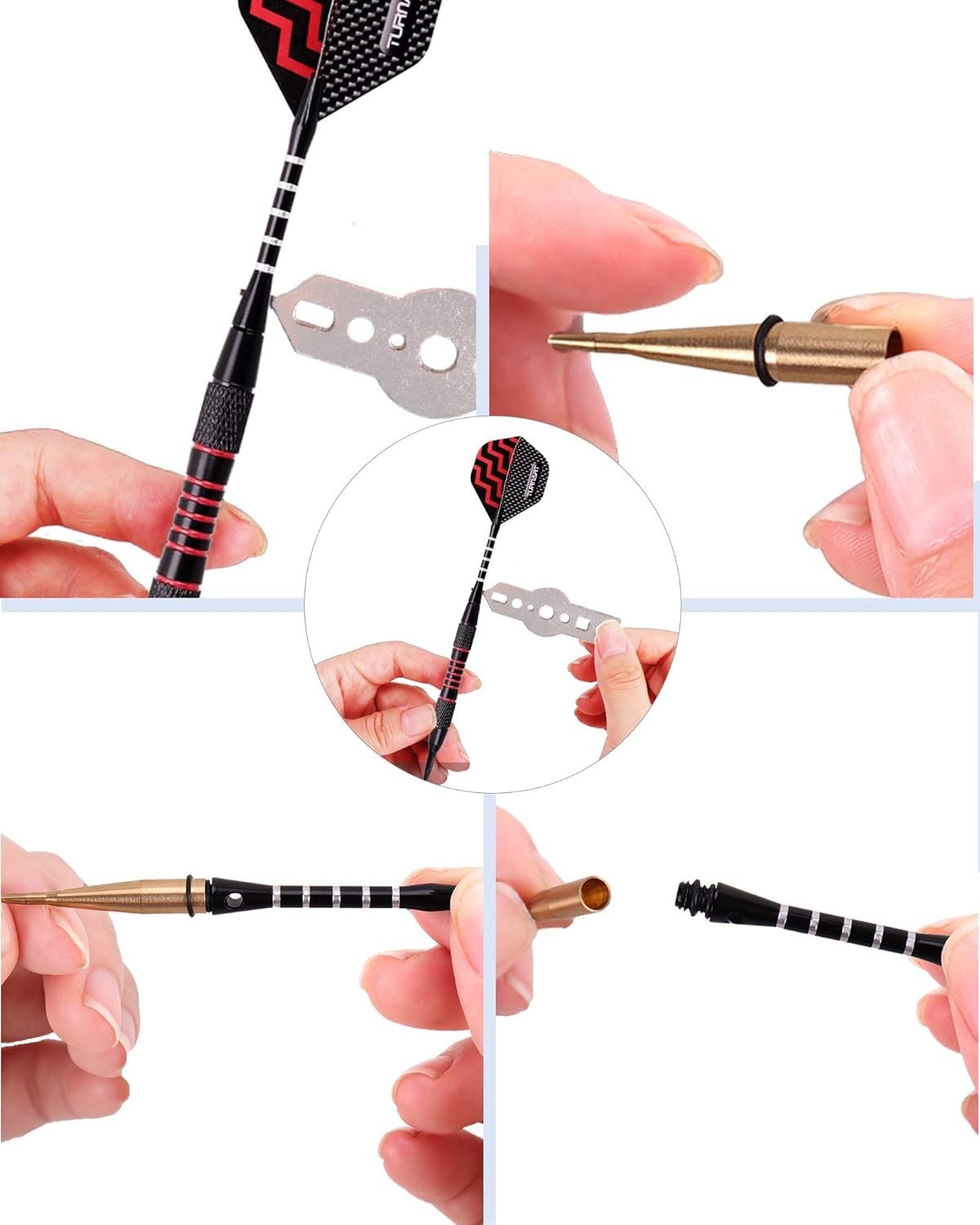 Professional 9 Pcs Soft Tip Dart Set with Unbreakable Shafts & 50 Extra Tips