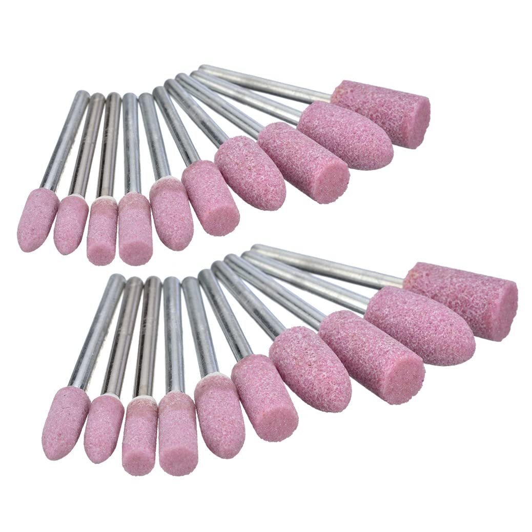 20 piezas de brocas para piedra de afilar con vástago de 1/8 de pulgada