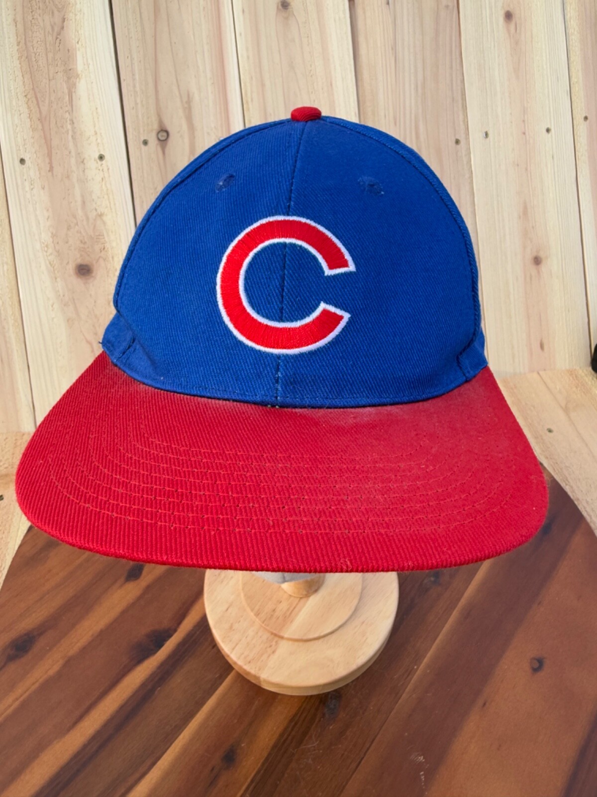 Chicago Cubs Flatbill Strapback Baseball Blue Cap Hat Red Bill Adjustable OSFM