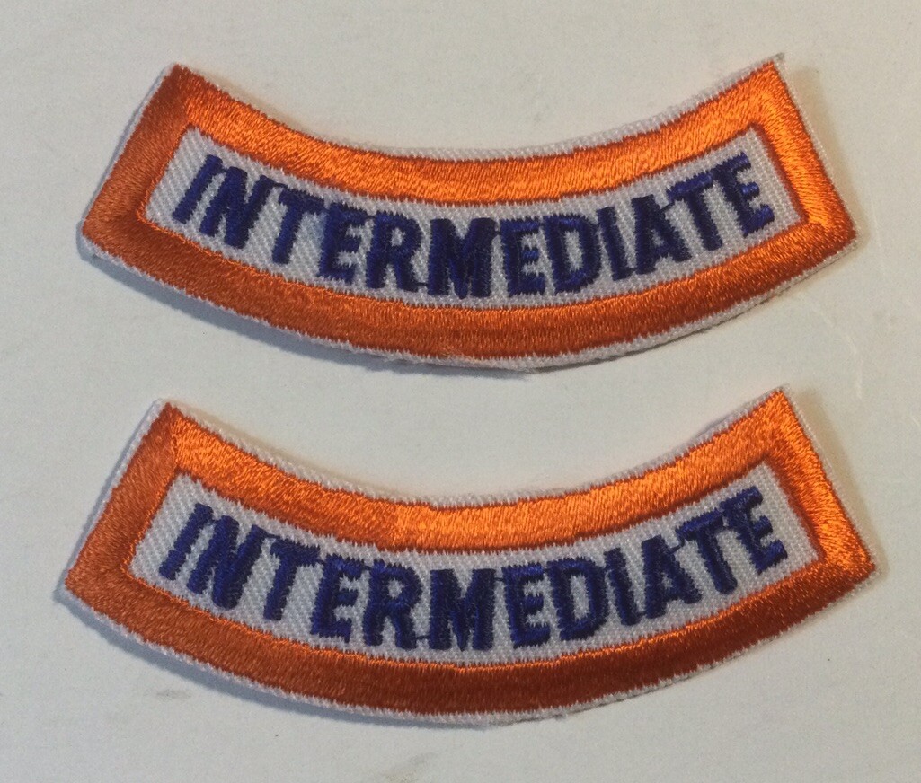 (2) INTERMEDIATE Lower Rocker Patch - ORANGE BLUE on White for Paramedic
