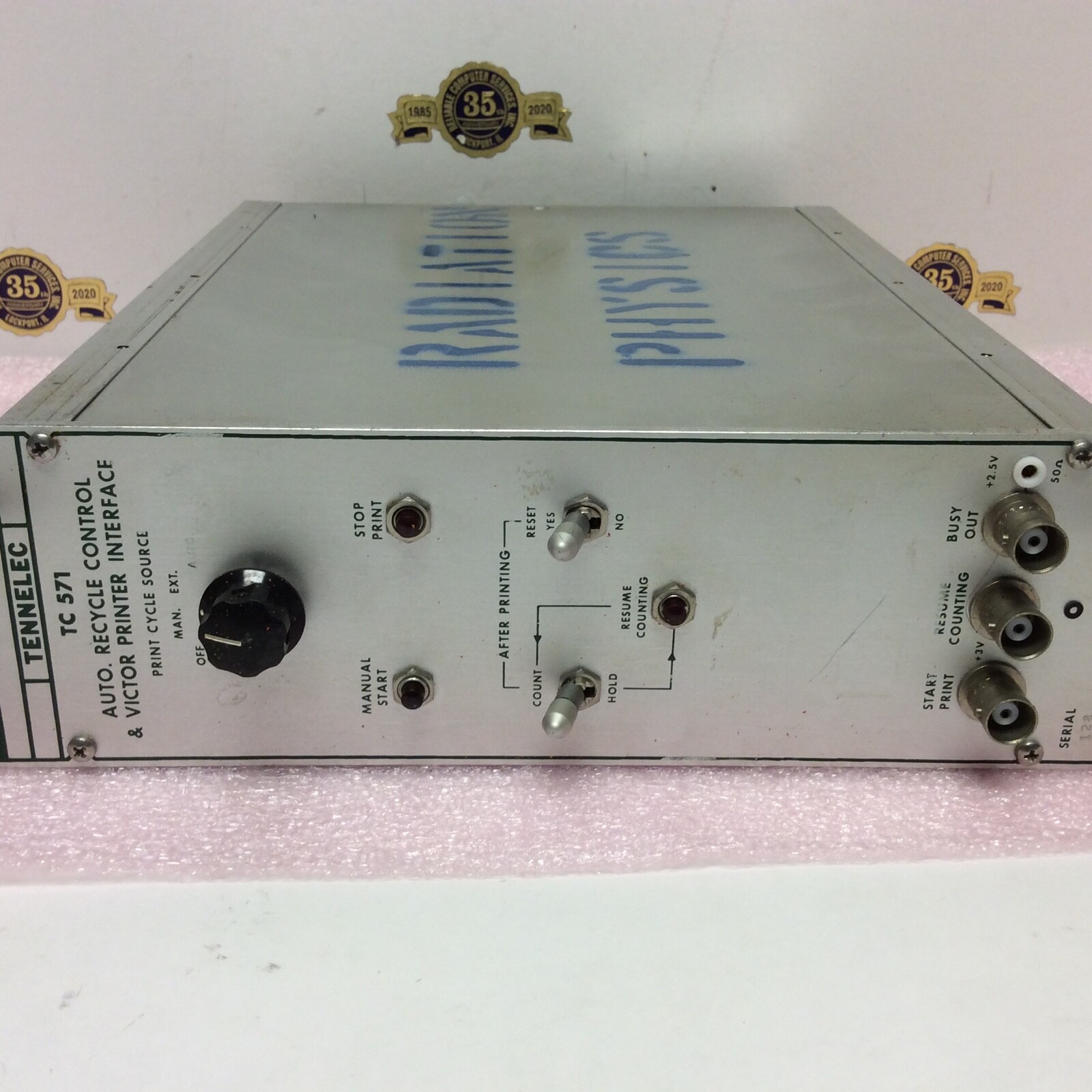 TENNELEC NIM model # TC 571 Auto Recycle Control & Victor Printer Interface