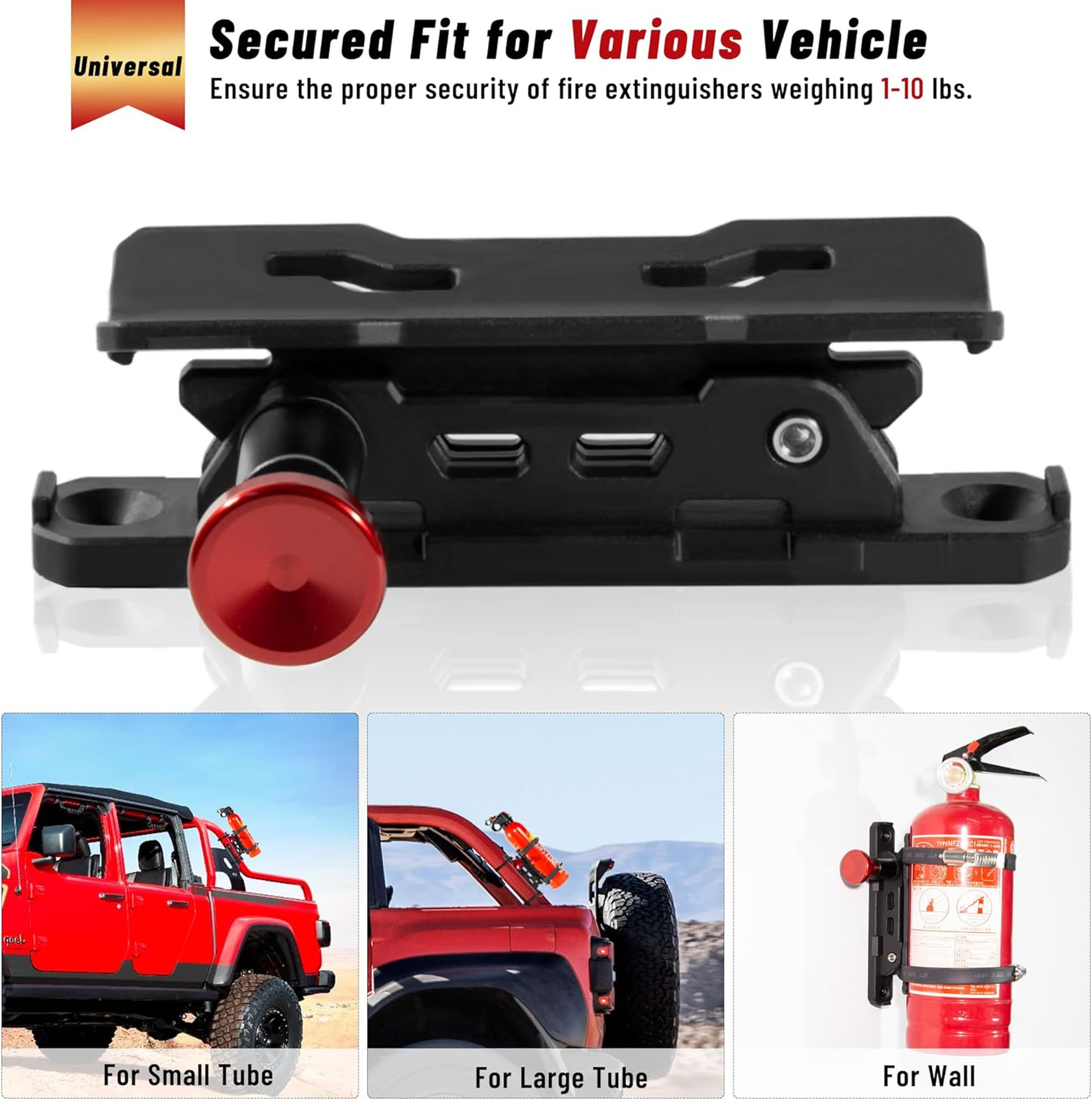 Fire Extinguisher Mount Universal Fit with Quick Release Clamps for Roll Bar