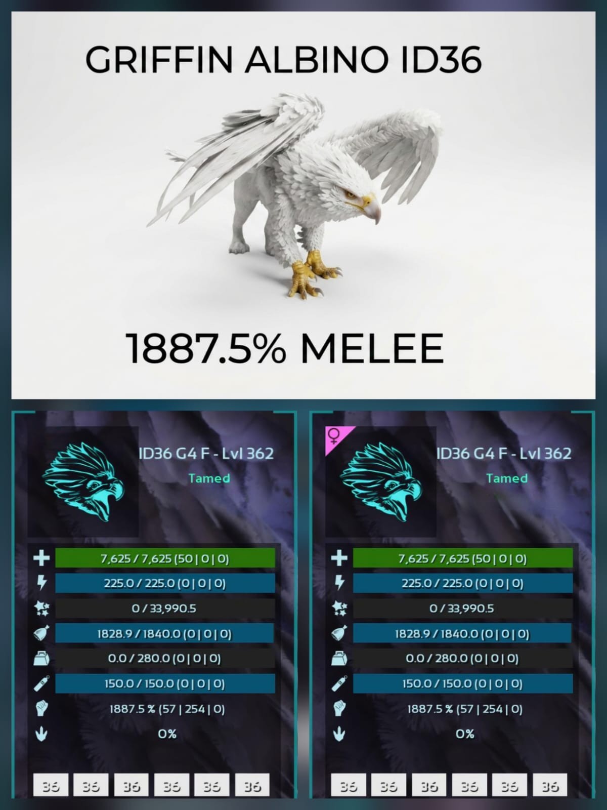 Griffin Top Stats - EGG PAIR -  Ark Survival Ascended Official PVE PC/XBOX/PS5