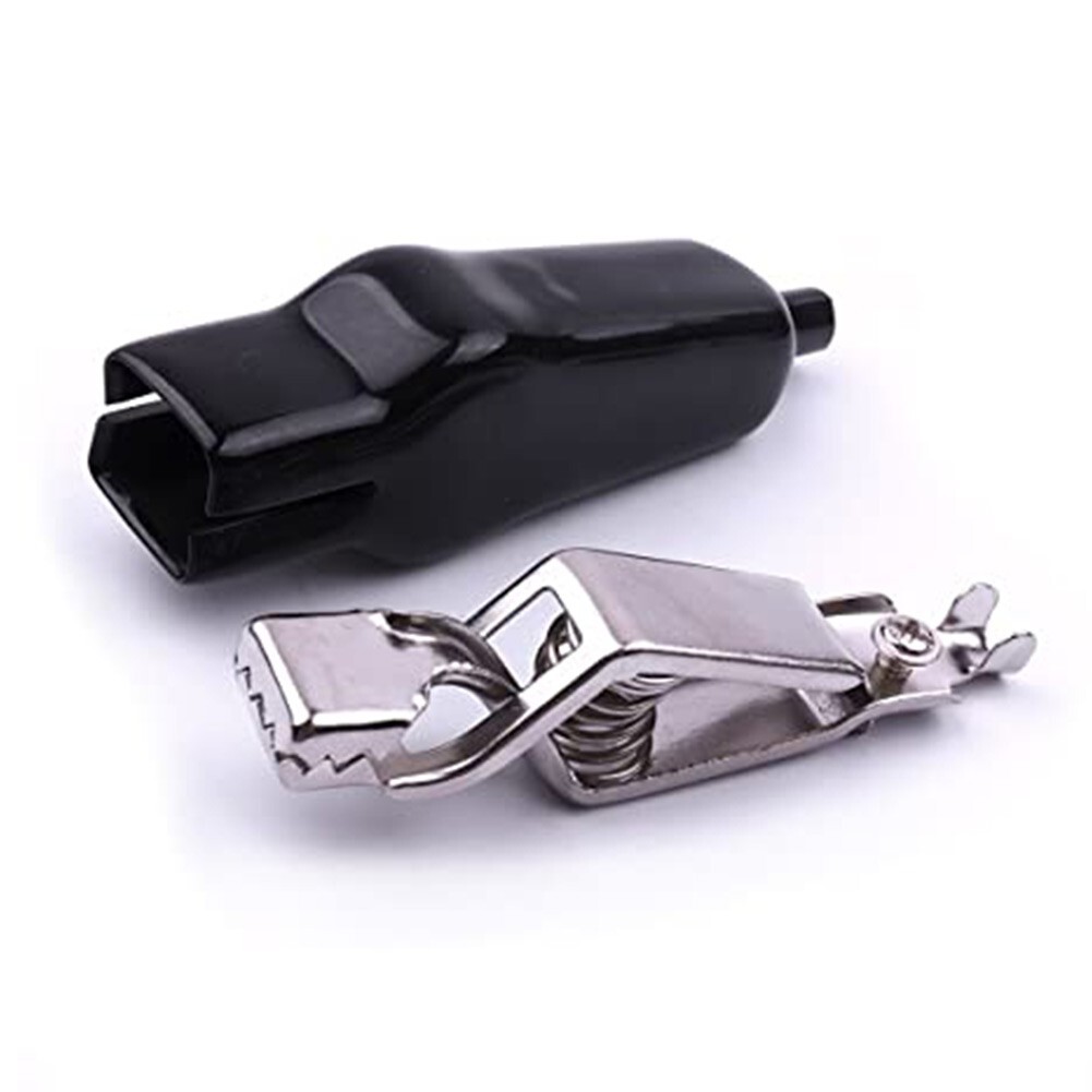 2*Alligator Clips 20A Sheathed,Electrical Test Leads Crocodile Clips,Double-Head