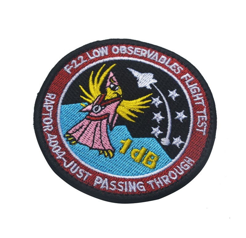 F22 LOW OBSERVABLES FLIGHT TEST RAPTOR 4004-JUST PASSING THROUGH HOOK LOOP PATCH