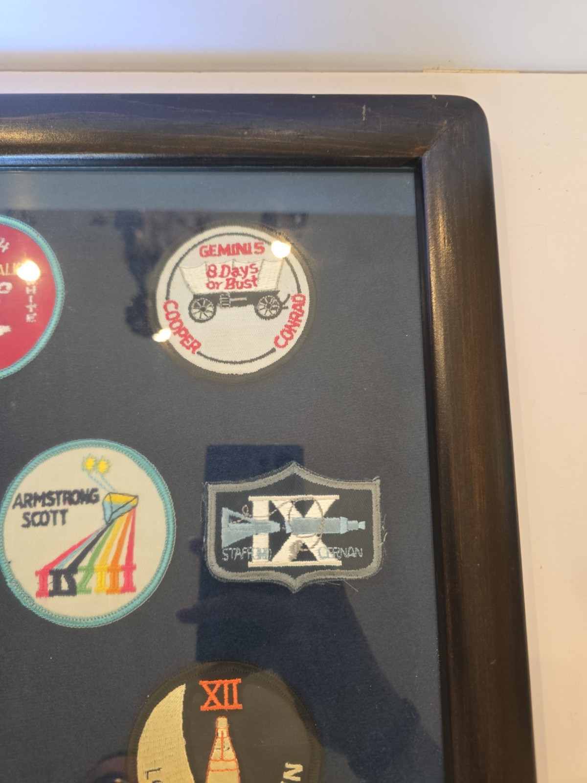 Framed NASA Gemini Program Mission Patch Set 18x14 Wall Decor Display - 9...