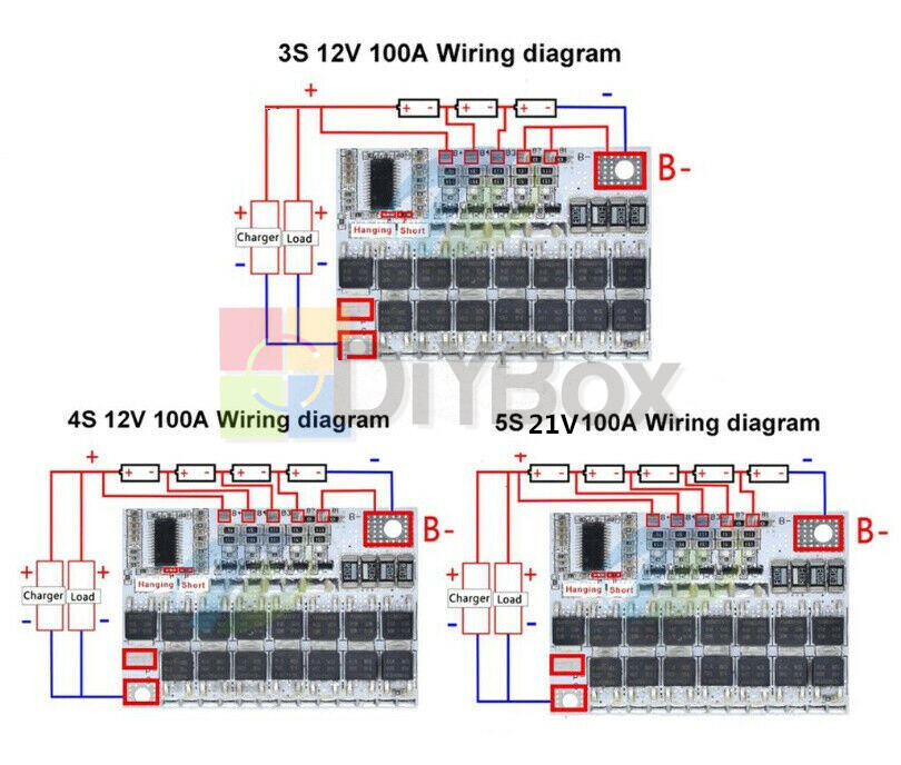 Module 21V 3S 4S 5S 100A BMS Li-ion LMO Li-ion Battery Protection Circuit Board