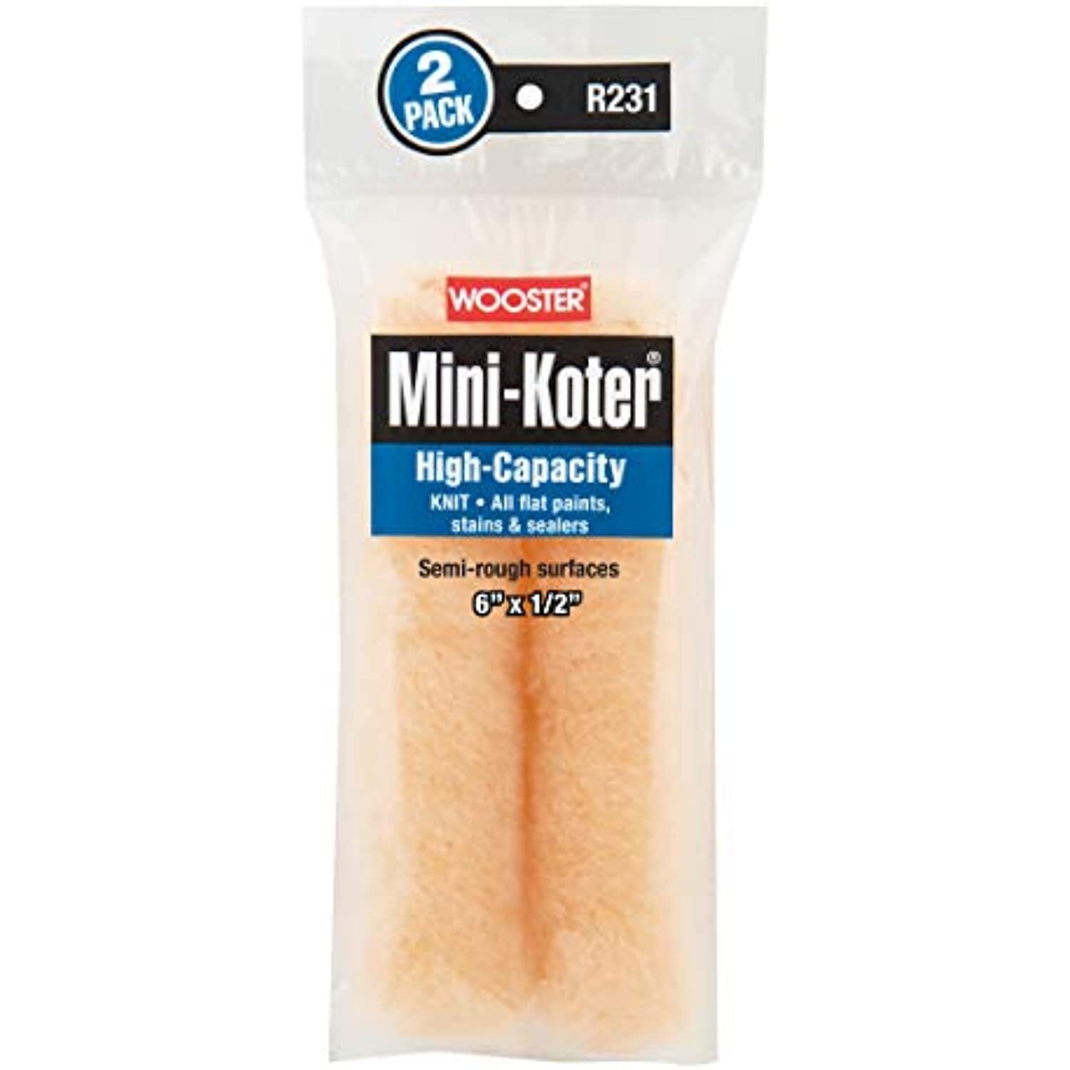 Wooster R231-6 Mini-Koter Woven, 1/2" Nap 6-Inch, 2-Pack
