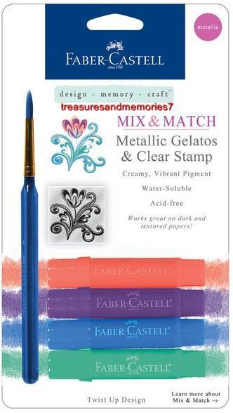 Faber-Castell Mix & Match METALLIC GELATOS COLORS & CLEAR STAMPS Creamy AcidFree