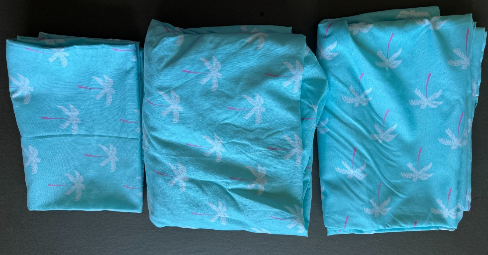 3pc Tropical PALM TREE Twin SHEET Set Polyester Bed Hawaiian