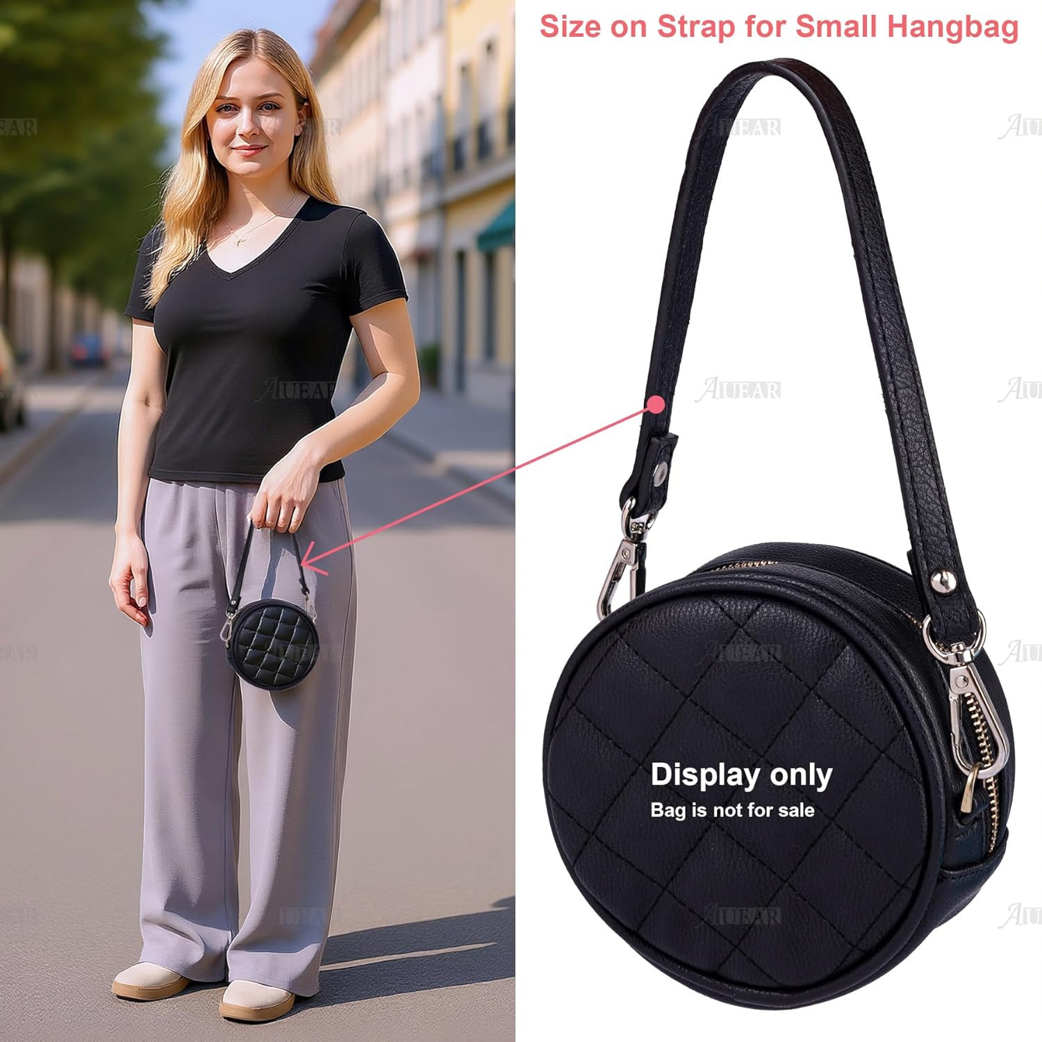 , 2 Pack Short Handbag Strap Replacement Handle for Small Purses, Black (12.79 I