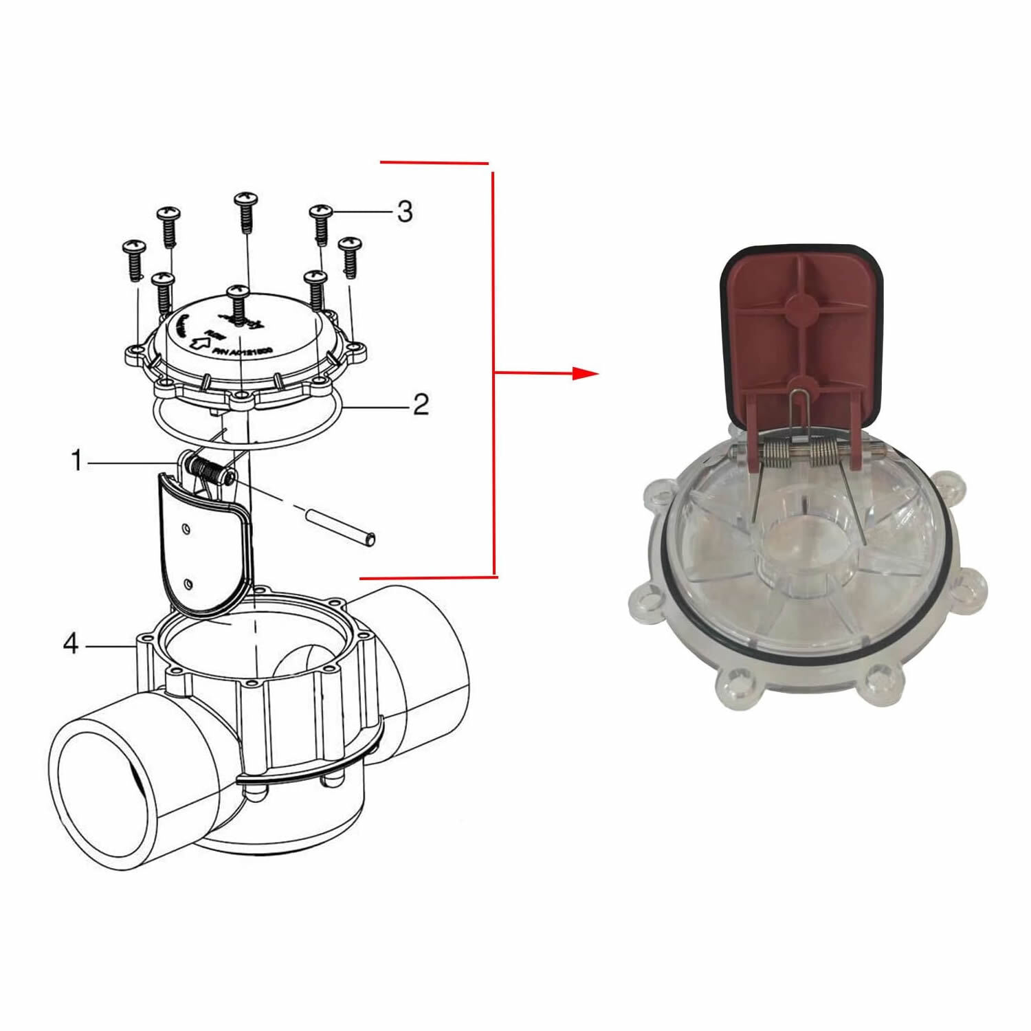 7056 Replacement Check Valve Cover Spring Flapper Assembly Kit