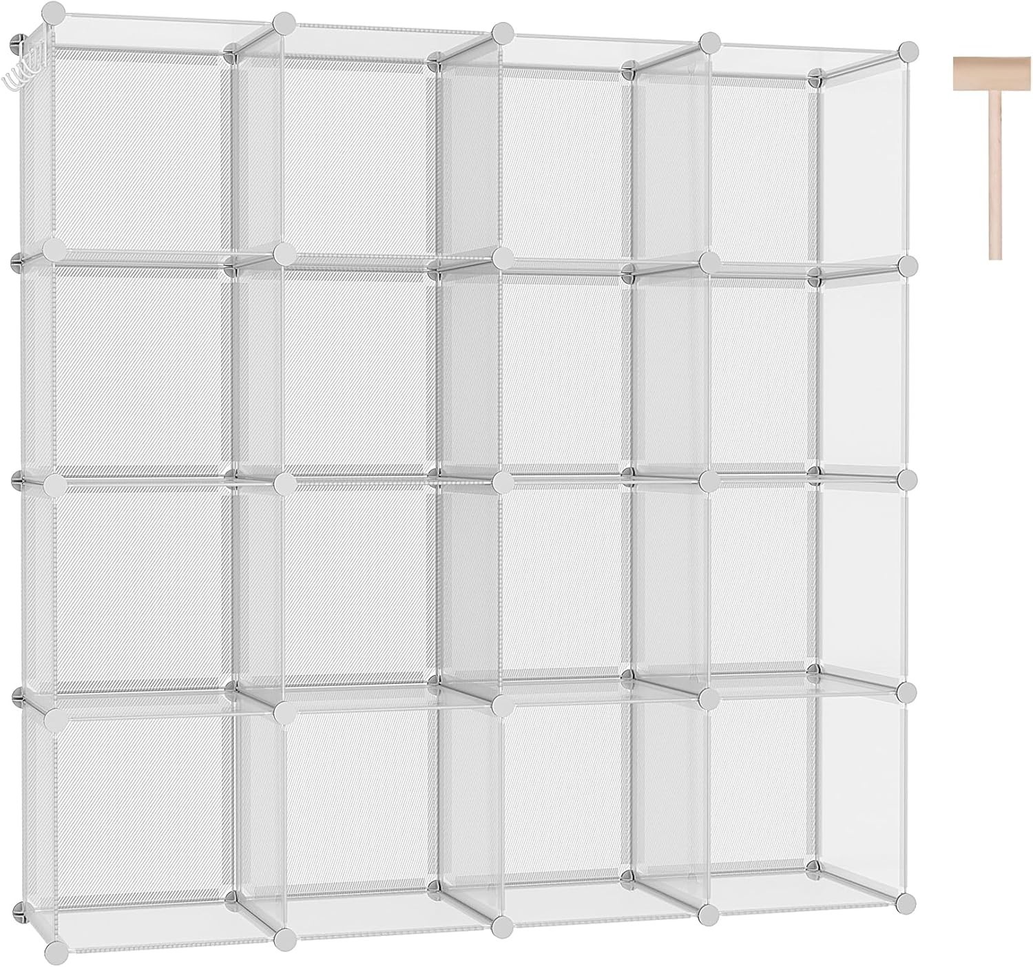 Cube Storage Organizer 16-Cube Shelves Units Plastic Storage Cubes DIY Closet