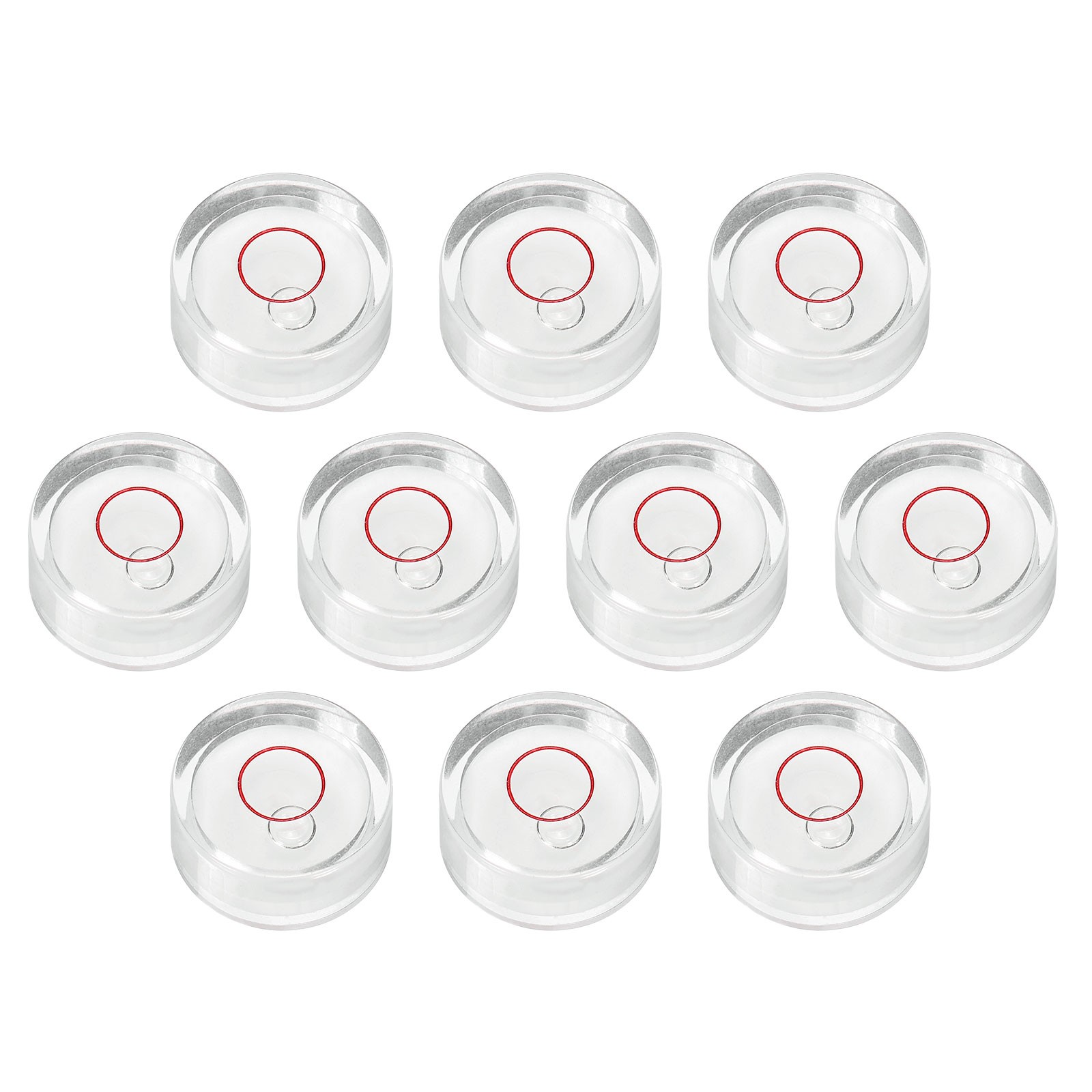 10pcs Round Bubble Level 18x8mm Mini Circular Bullseye Spirit Levels, White