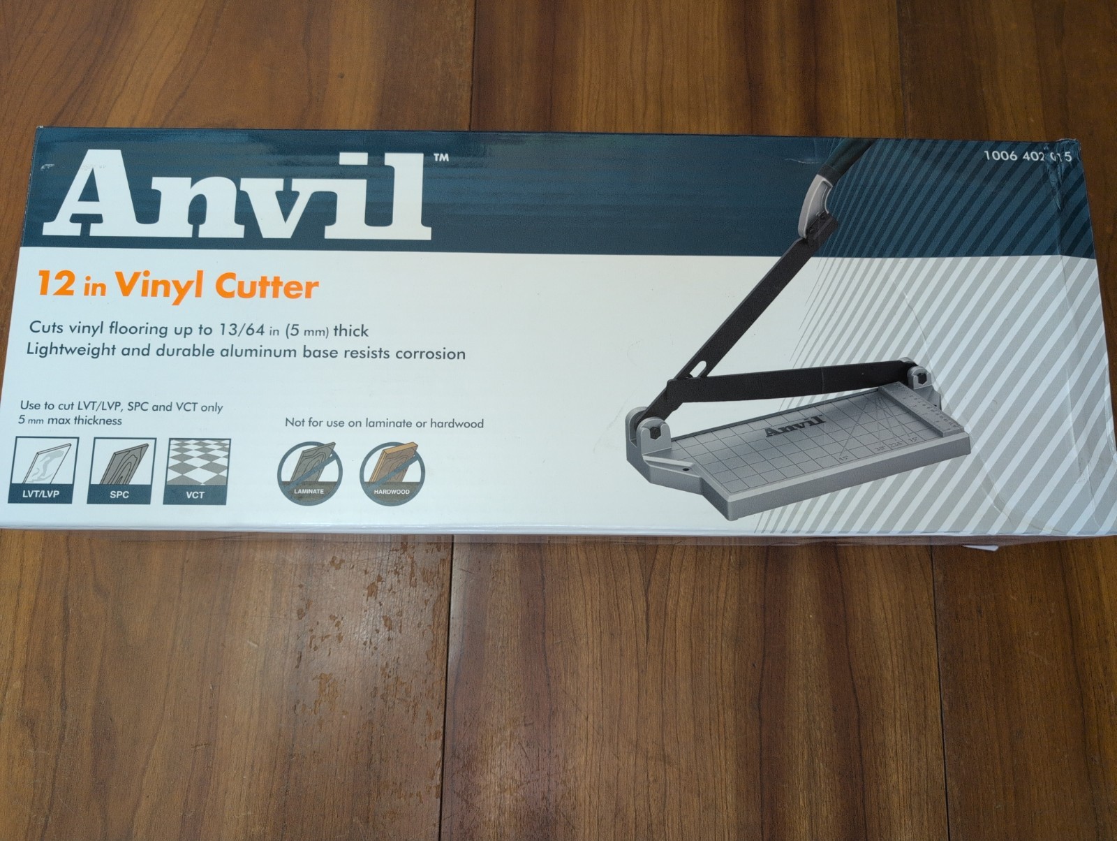 Anvil Vinyl Tile Cutter, 12 Inch Heavy Duty Steel Blade, Die-Cast Aluminum Base