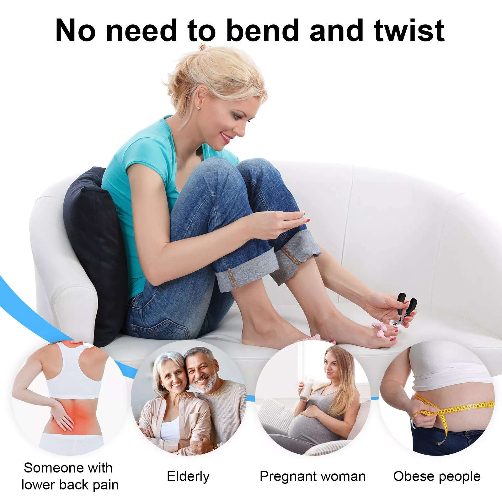 New Angled Head Sharp Blade Ergonomic Large Mouth Toenail Finger Nails Clipper
