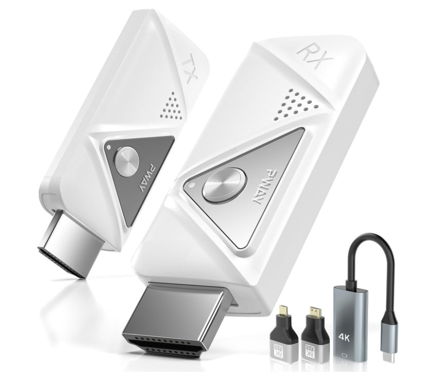 HDMI Transmitter and Receiver 1080P, Portable Wireless HDMI Extender Kit, Plug