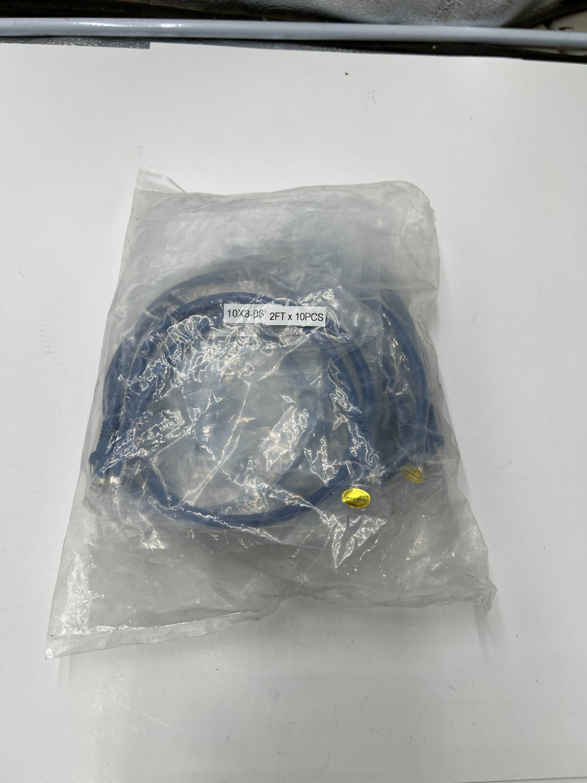 Pack of 10 Ethernet LAN RJ45 Network Cable 2ft 10X8-06102 Blue Heavy Duty