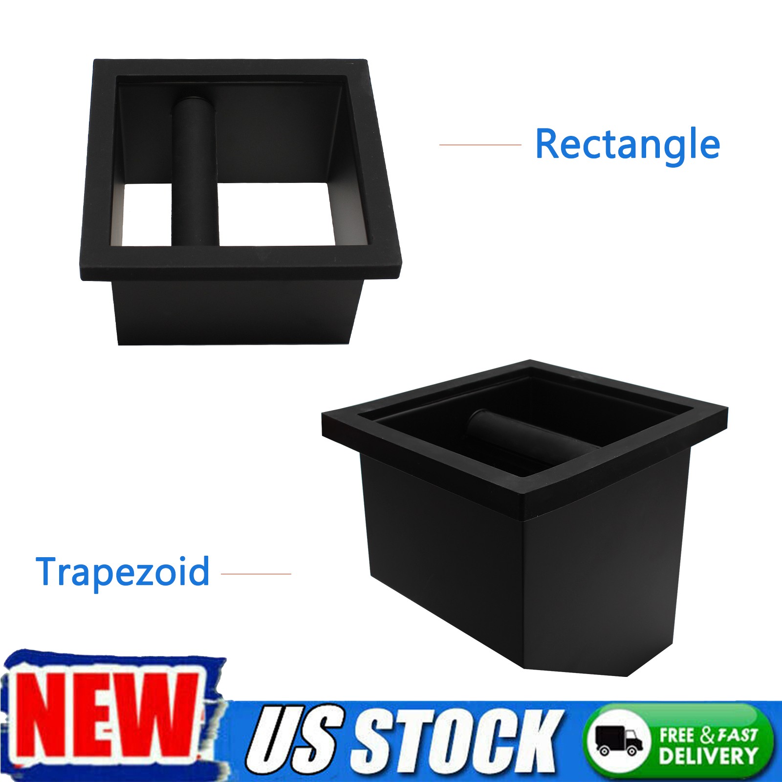 1pc Espresso Coffee Ground Knock Box Chute Bottomless Knocking Residue Box USA