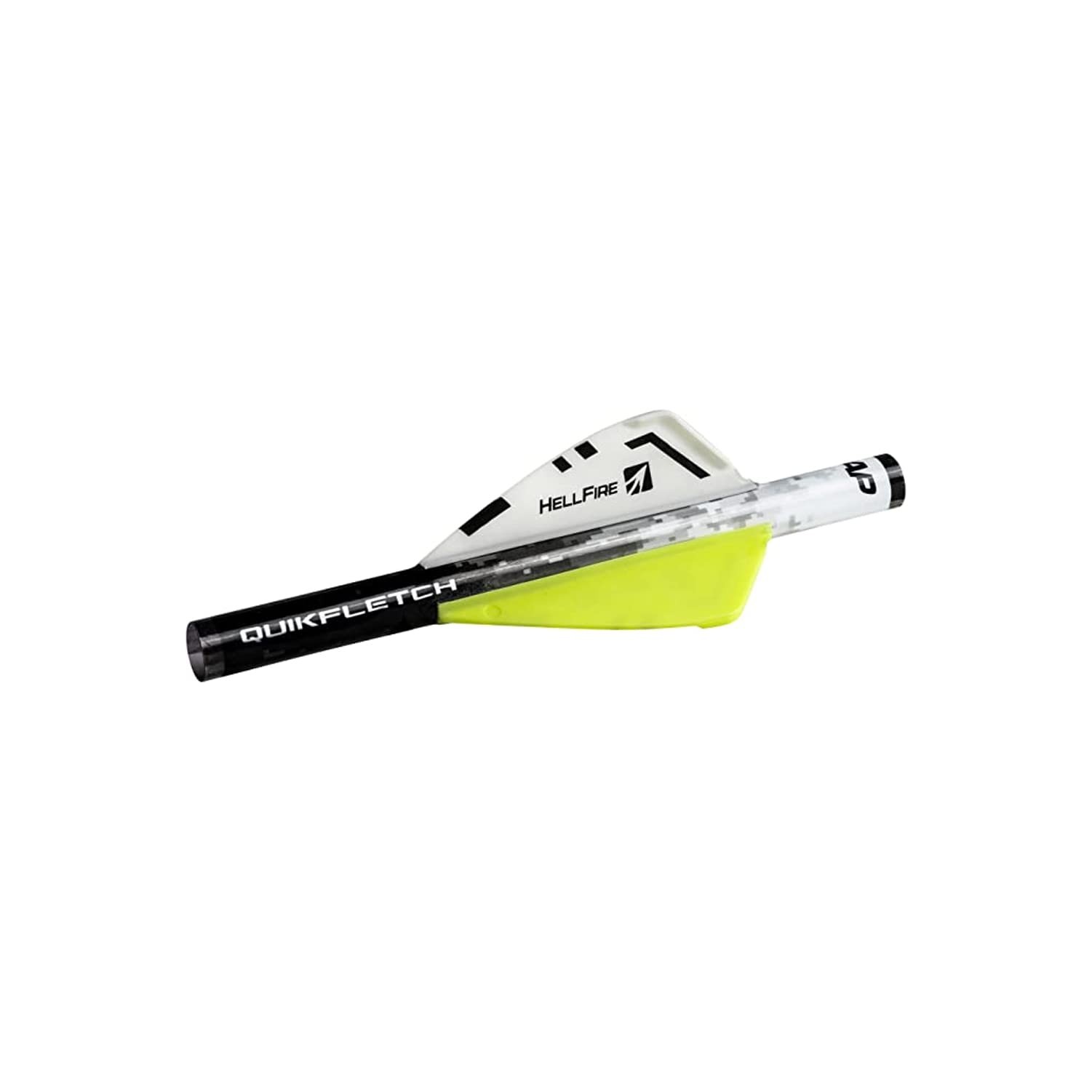 New Archery Products Quikfletch Hellfire Stabilizing Fletching - White/Yellow
