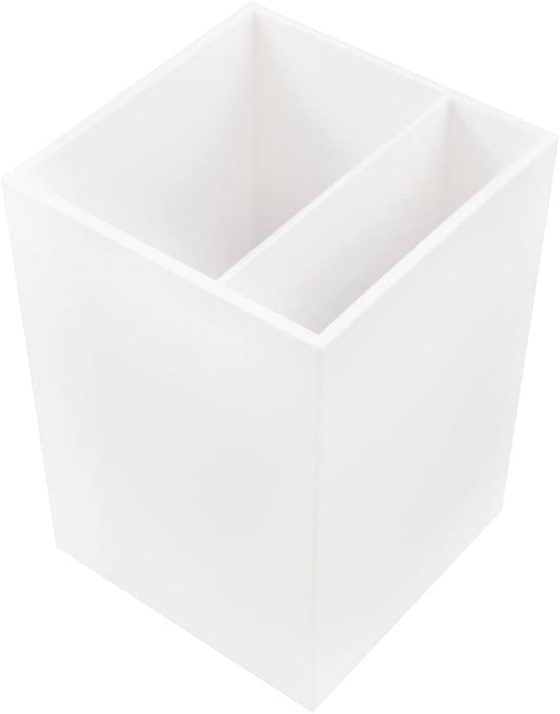 Plastic Pen Holder - White - Desktop Pencil Cup - Sold Individually