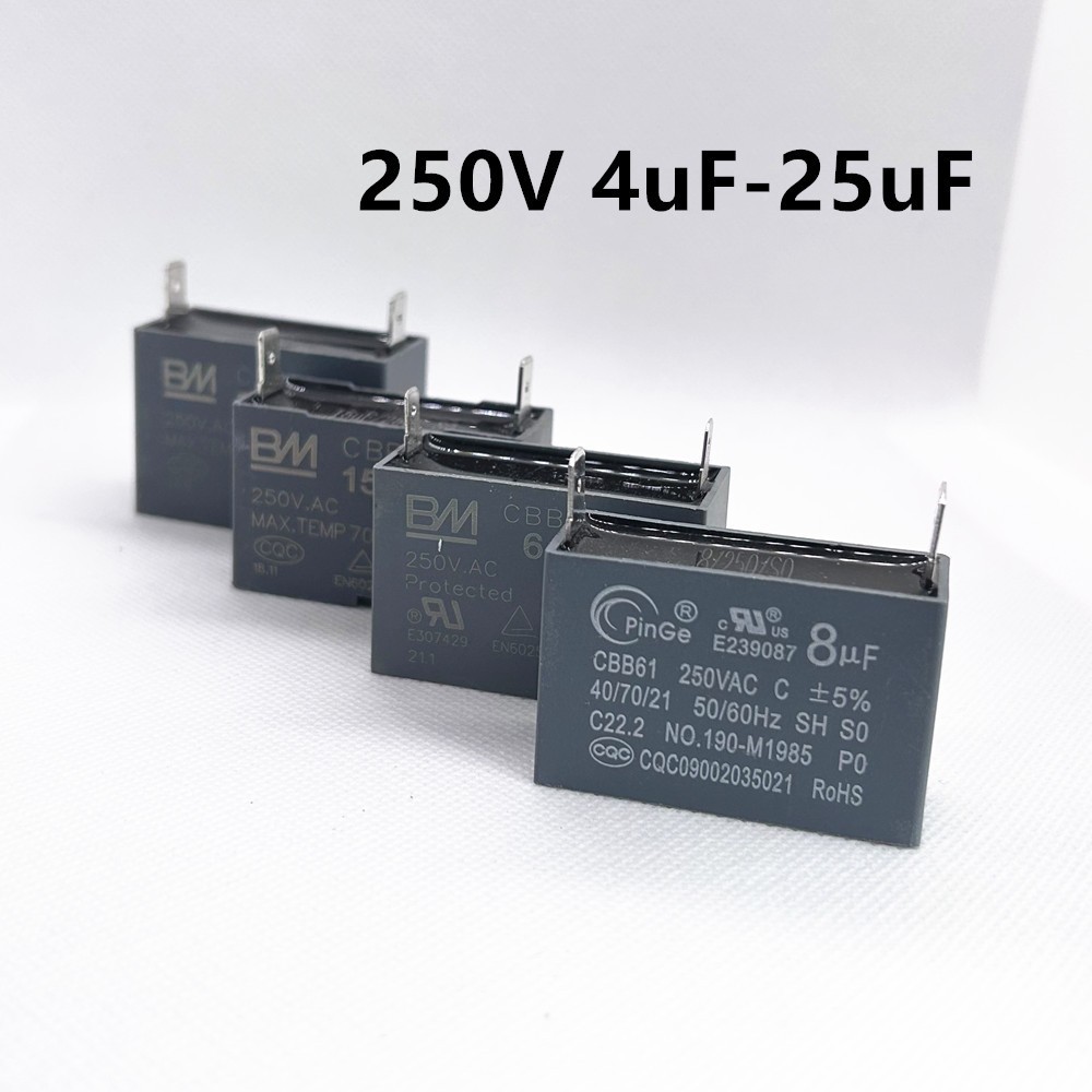 CBB61 250V  4/5/6/8/10/12/15/20/24/25 UF  Fan Motor RUN Capacitor  2 PINS