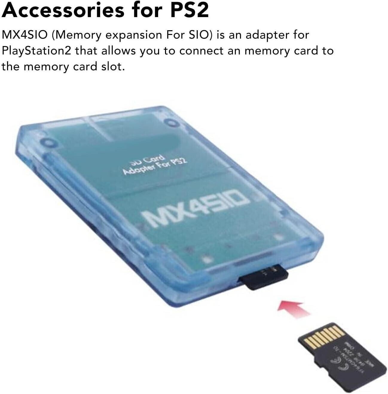 MX4SIO SIO2SD Micro SD Adapter PS2 Memory Card Expansion SIO Replacement Clear
