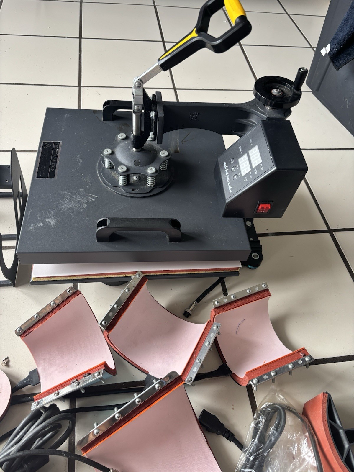 Swing-Arm Multifunction Heat Press Machine, Digital Display, 110V, Platens