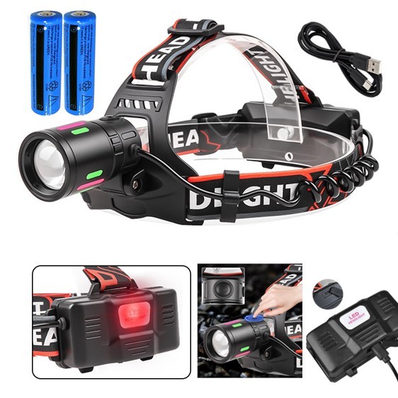 Super Bright 30W High Powered Rechargeable Headlamp Tactical Security Headlight