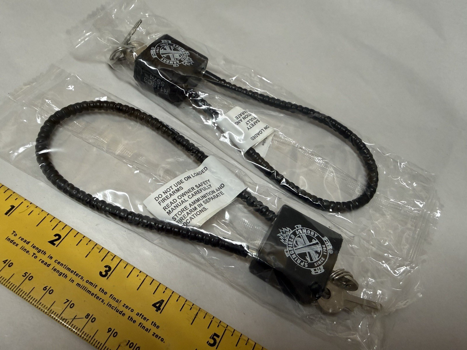 Pair (2) Springfield Armory Black Cable Gun Pistol Lock Fits HellCat Handgun