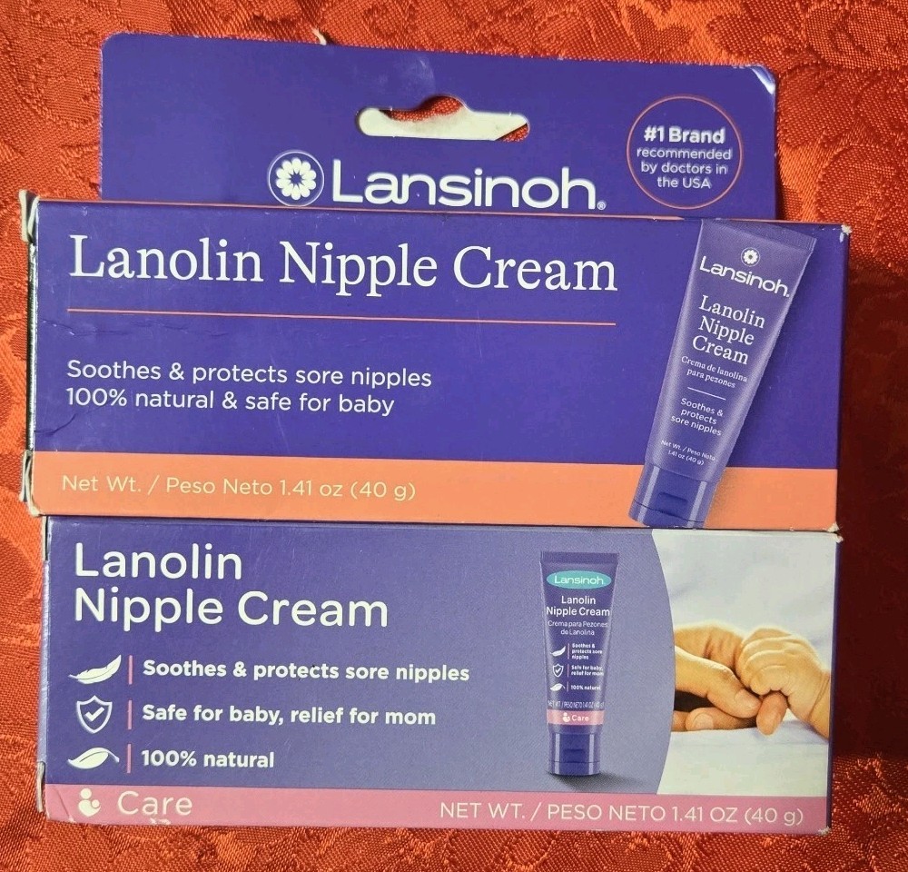 Lansinoh Lanolin Nipple Cream Postpartum Breastfeeding 1.4 oz 2 Pack 3/27-8/28