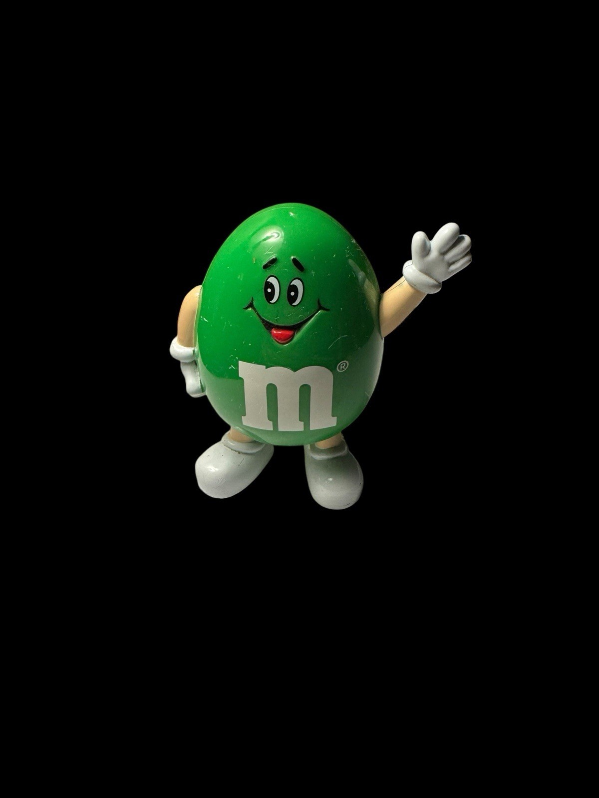 Vintage Green M&M Character Candy Dispenser Plastic Figure 4” Mars