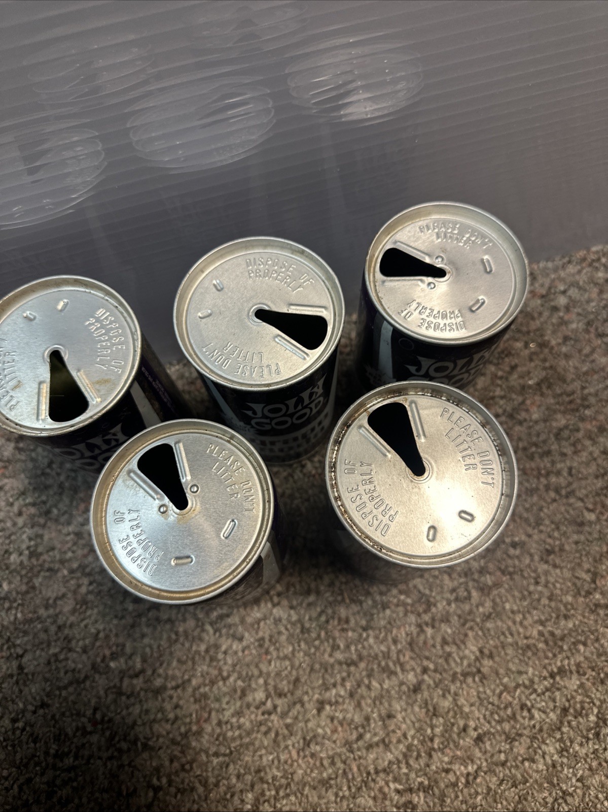 VTG 1970's Jolly Good Grape SS EMPTY Soda Cans. EACH.