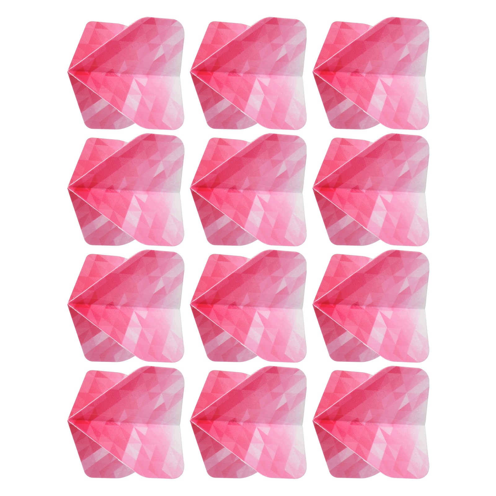 12Pcs Dart Flights,Standard Darts Accessory Geometric Style(Pink,White)
