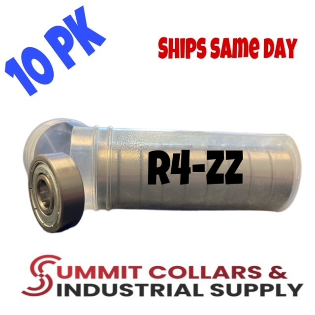 R4-ZZ C3 EMQ Premium Metal Shielded Ball Bearing, 1/4"x5/8"x0.196", R4z (10 QTY)