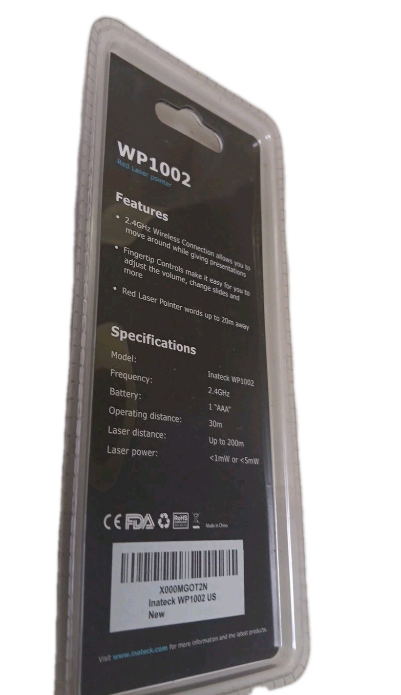 Inateck Wireless Presenter WP1002 Red Laser Pointer Clicker RF 2.4G