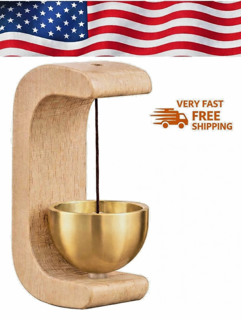 Wooden Door Bell Japanese Wind Chime Home Decor Garden Shopkeeper Reminder
