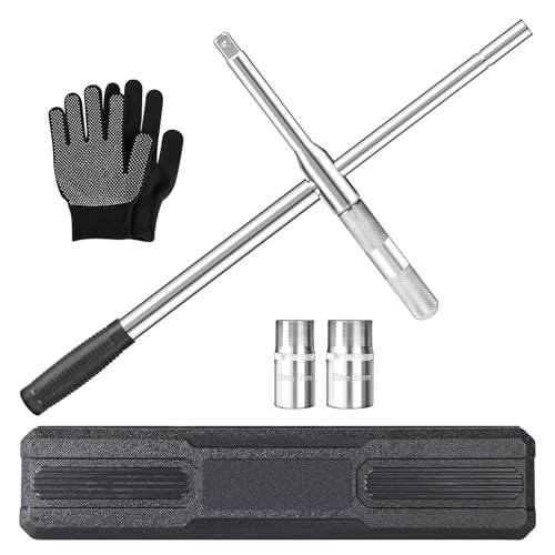 Lug Wrench, 4 Way Tire Iron for Car,Tire Wrench With 1/2-Inch Drive and 2PCS