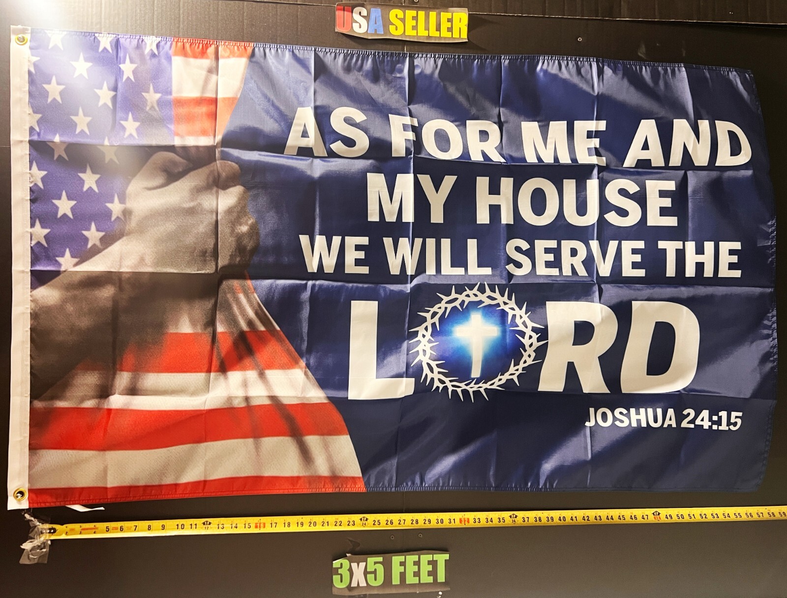Jesus Flag FREE USA SHIP 6 America Jesus Saves Christian Lord God Sign USA 3x5'