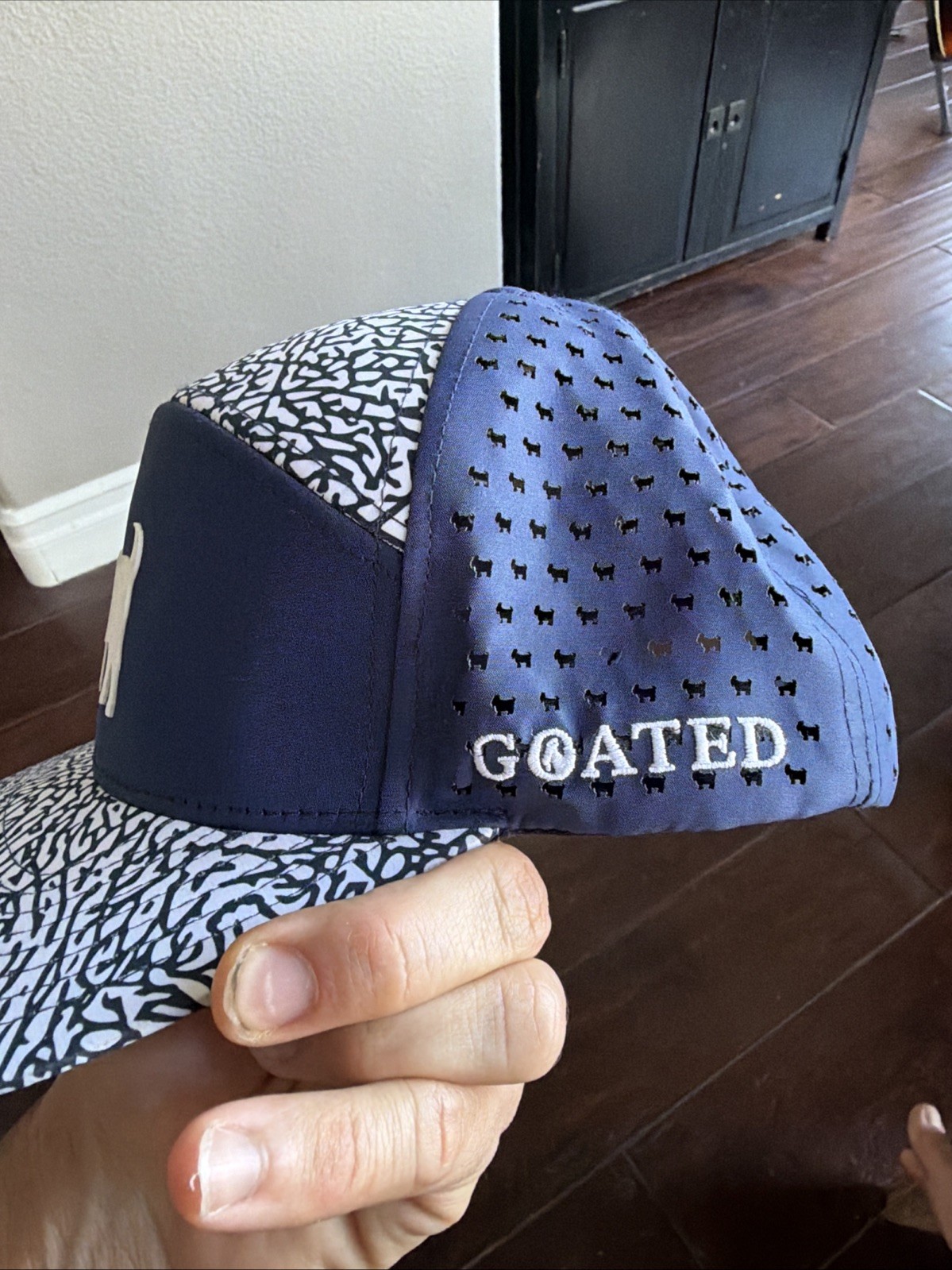 Goated Golf Hat White And Blue