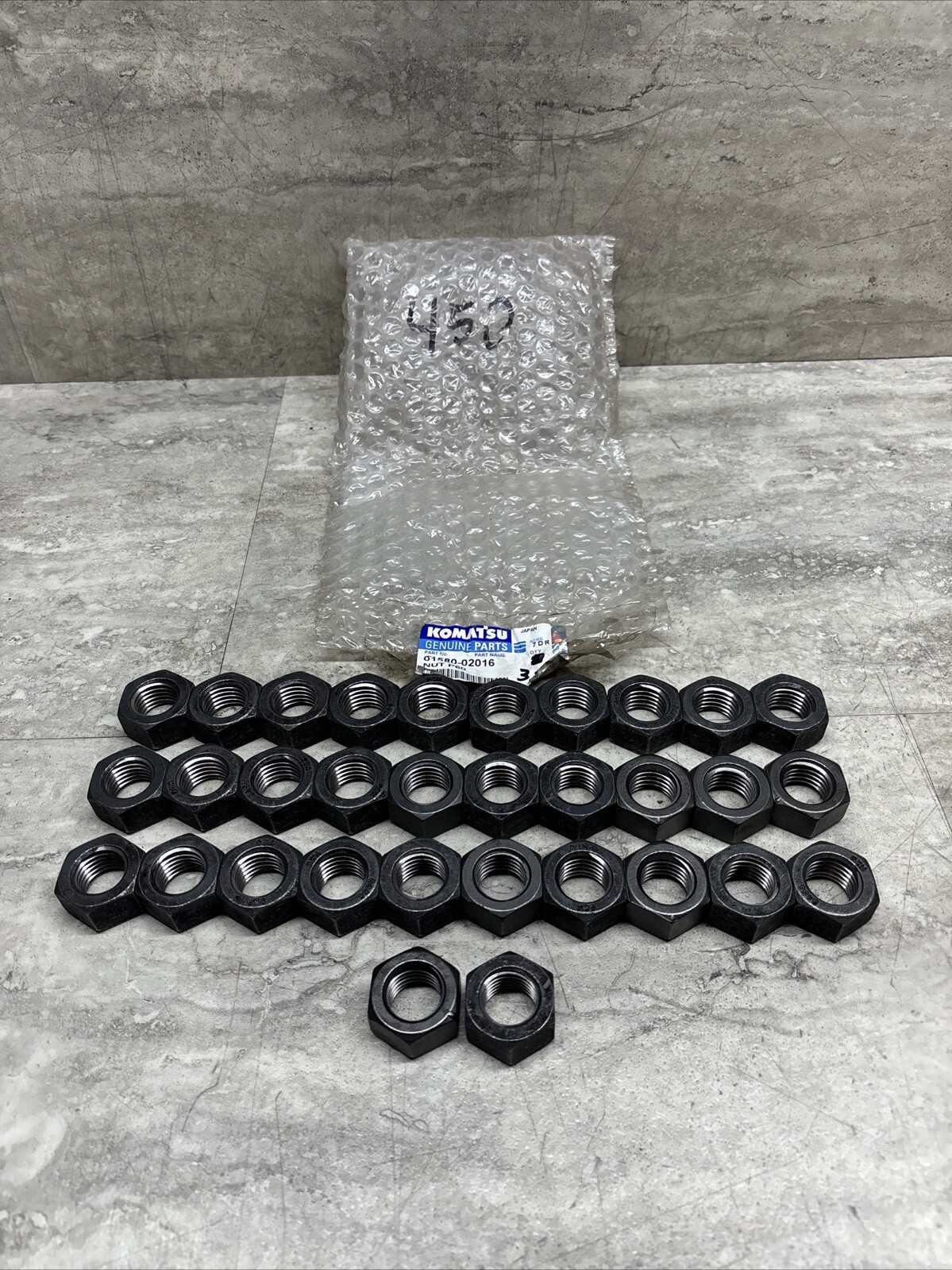 Lot Of 32 OEM Komatsu 01580-02016 Nut, New