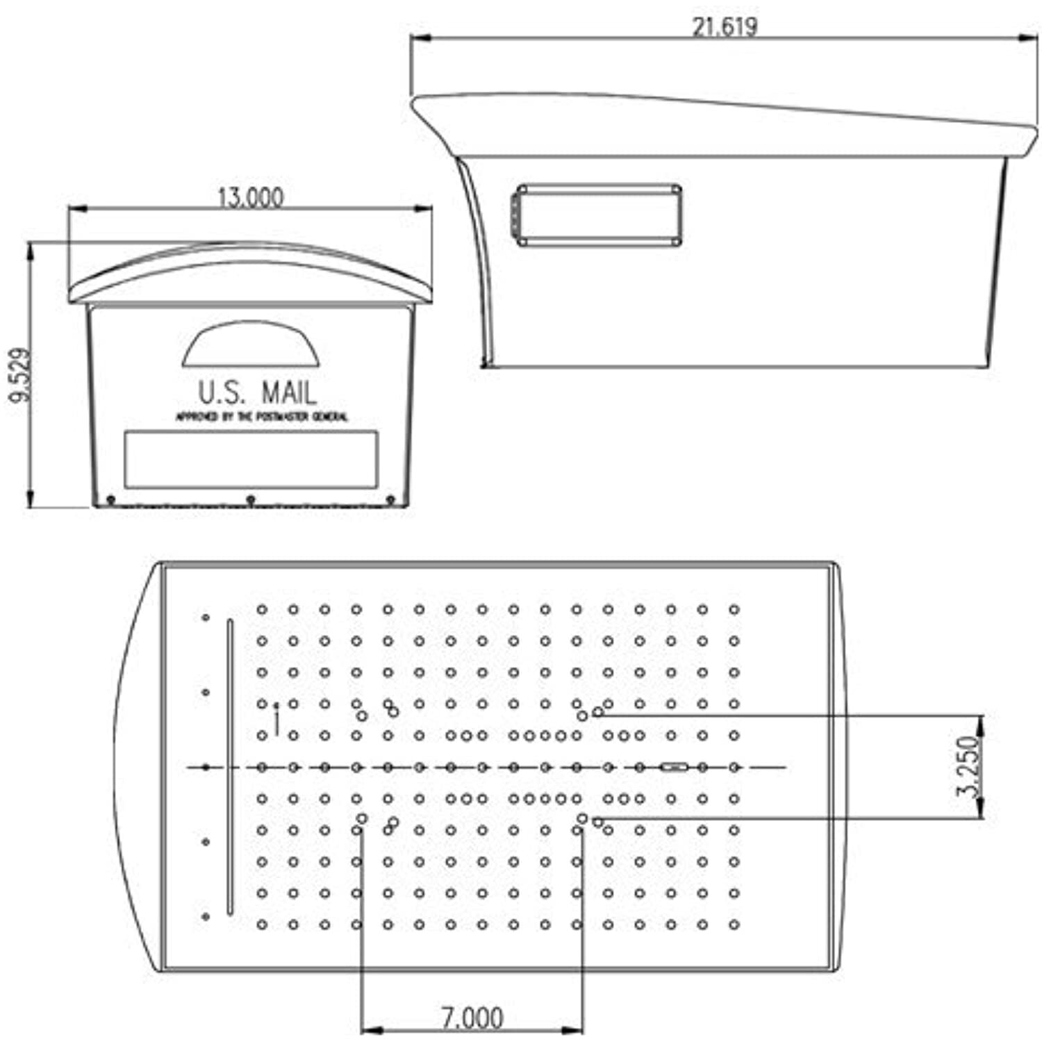 Gibraltar Mailboxes Mailsafe Large Capacity Rust-Proof Plastic Black, Post-Mount