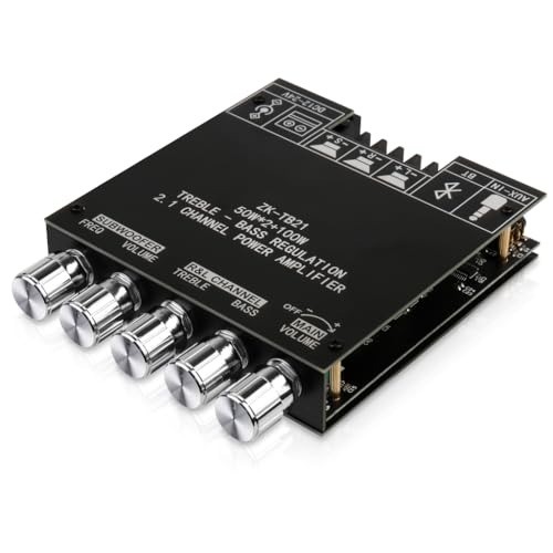 Powerful 2.1CH Bluetooth Audio Amplifier Kit with Easy Installation - 100 Watts