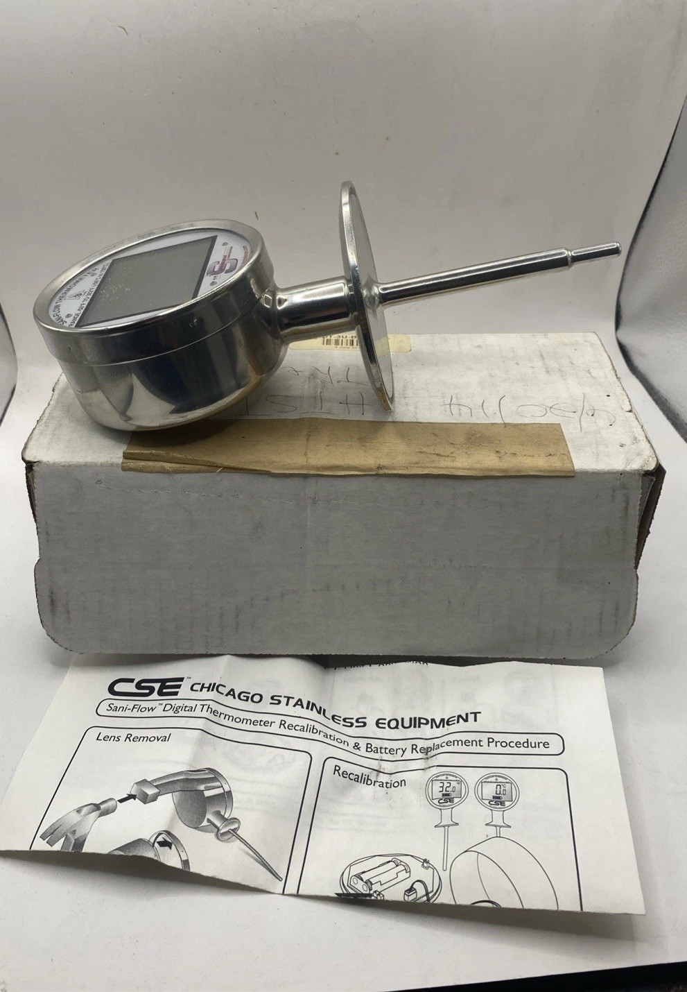 CSE Sani-Flow DT-3U-BT-DF Digital Thermometer 3-1/2” Stem -58°F to 302°F