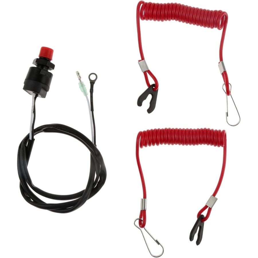 Universal Boat Outboard Engine Motor Kill Switch, Lanyard Kill Urgent Stop Switc