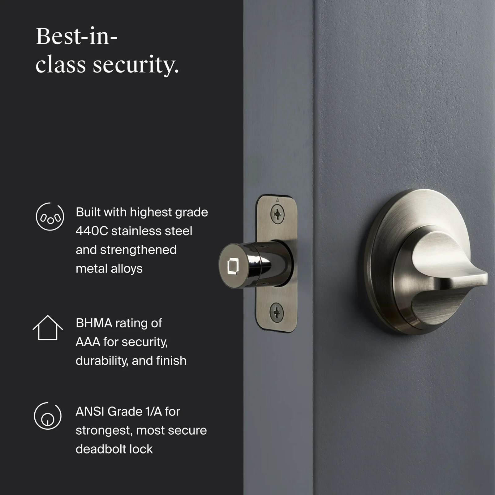 Level Lock+ (Matter) Smart Lock – Satin Nickel